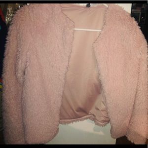 Furry pink jacket